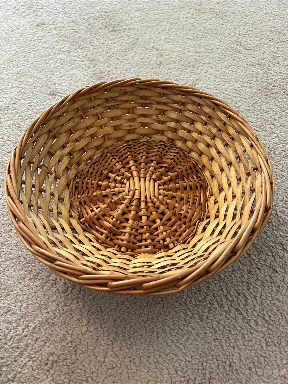 Wicker Round Decorative Basket - Natural Brown
